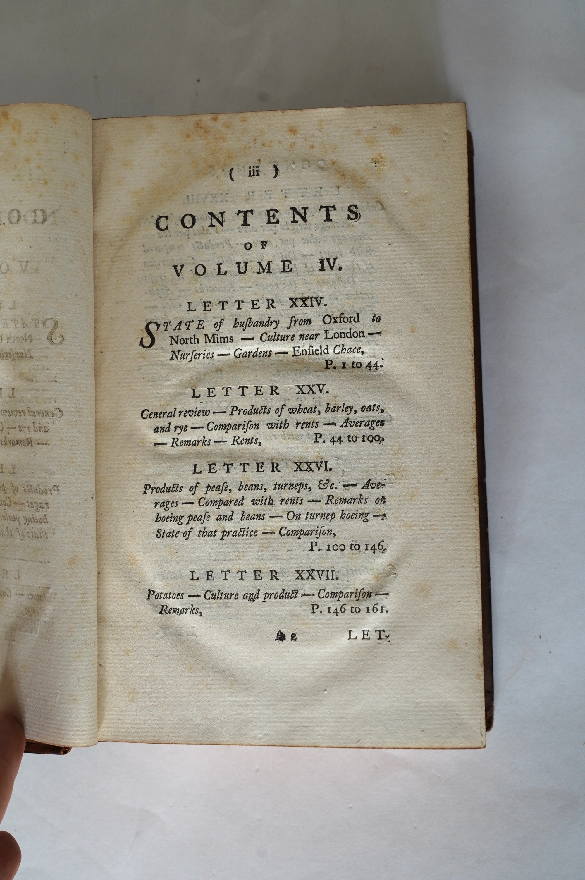 Young, Arthur - A Six Months Tour through the North of England. 1st edition, 4 vols. 28 plates (some folded, incl. a map of the Bridgewater Canal) and 6 folded tables; contemp. calf. 1770